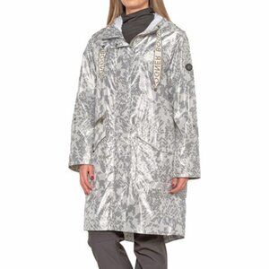 NEW $850 Bogner Elle Lightweight Hooded! US 8 e 38 Med  Silvery Gray  Long Shell